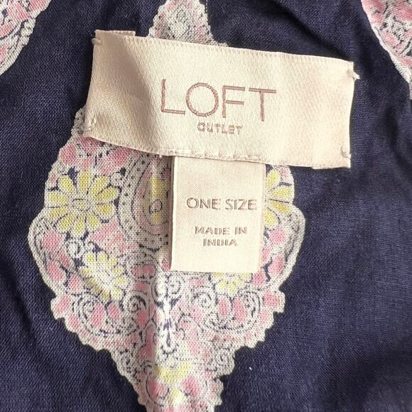 Loft Blue Printed Boho Print Kimono Wrap Cardigan, One Size - Picture 6 of 7